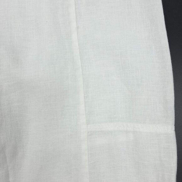 EILEEN FISHER 100% Linen Straight Leg Beach Pants White Beachy Lagenlook Minimal - Picture 6 of 10